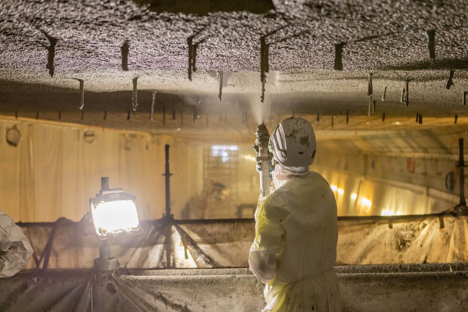 Spuitbeton plaatsen in Brusselse tunnel